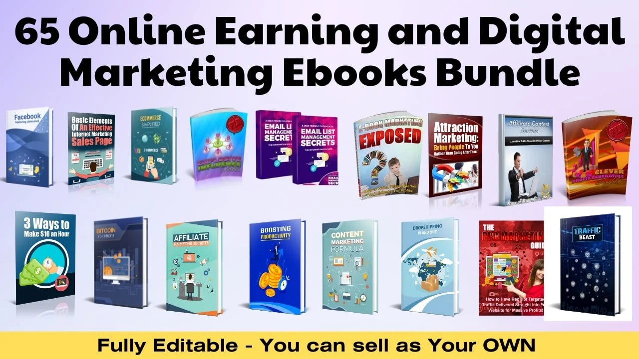 65+ Online Earning and Digital Marketing eBooks Bundle