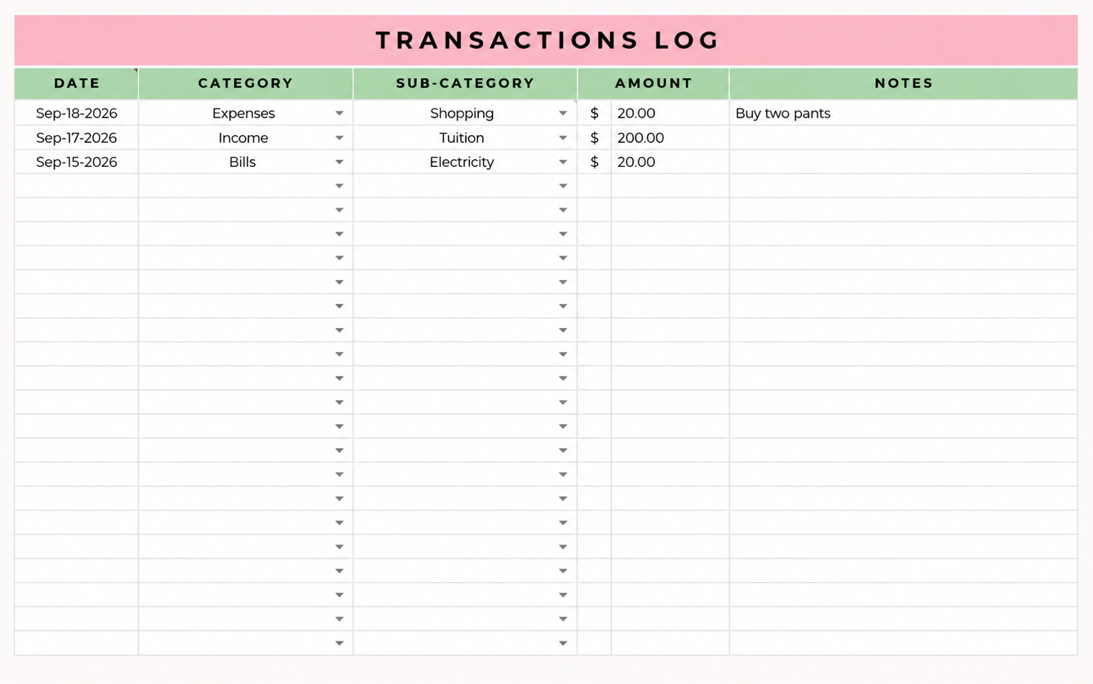 Transaction Log