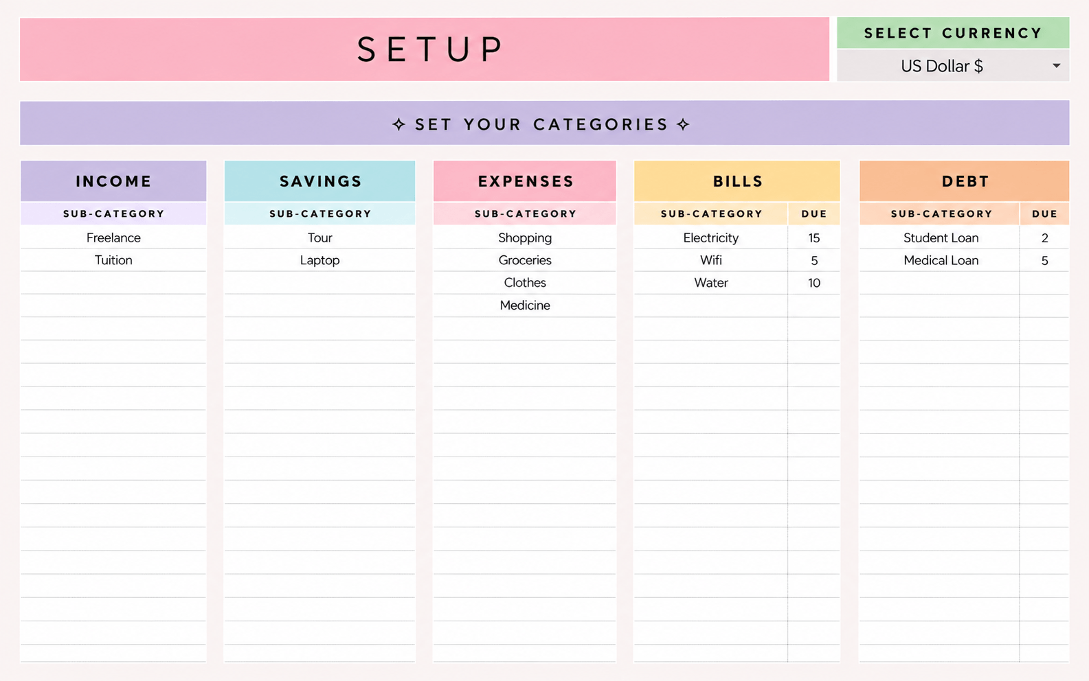 Setup Page
