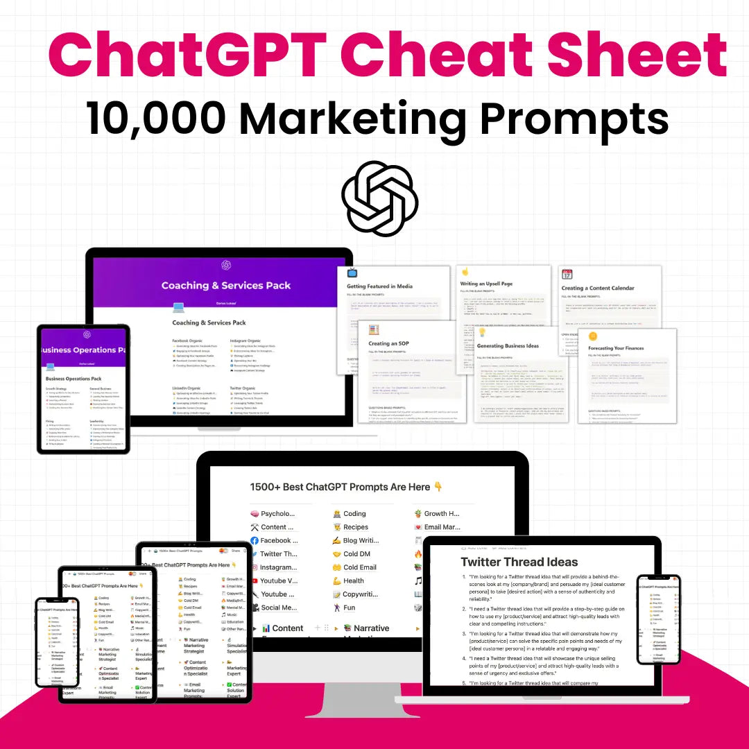 ChatGPT Cheat Sheet – 10,000 Marketing Prompts